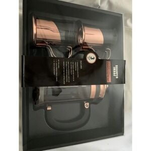 Sharper‎ Image 3 Pc French Press Set Rose Gold Carafe 2 Mugs 600ml 18SG2015R